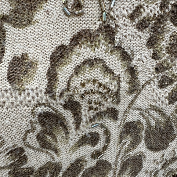 ALFRED DUNNER beaded womans floral boho chic cardigan coastal grandma artsy M - Picture 4 of 10